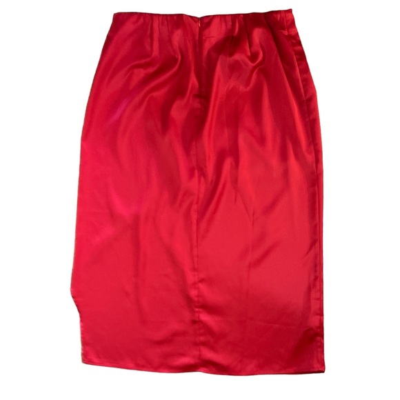 Eloquii Red Draped Satin Midi Skirt NWT Size:18 - Picture 2 of 5